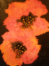 <h5>Flowers for Sue</h5><p>Not available as a pressie for Susan, UK.
Water colour on paper with Sumi ink
Size: 10cm x 15cm</p>