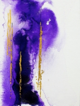 <h5>Purple lady</h5><p>Inks and gold leaf on board.
Size: 15cm x 10cm</p>