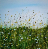 <h5>Tapdancing to the rhythm of Spring</h5><p>Acrylics, watercolour, pastels on canvas.
Size: 50cm x 50cm</p>